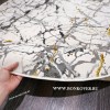 Турецкий Ковер Дизайн 28177 Белый с Золотистым Прямоугольный